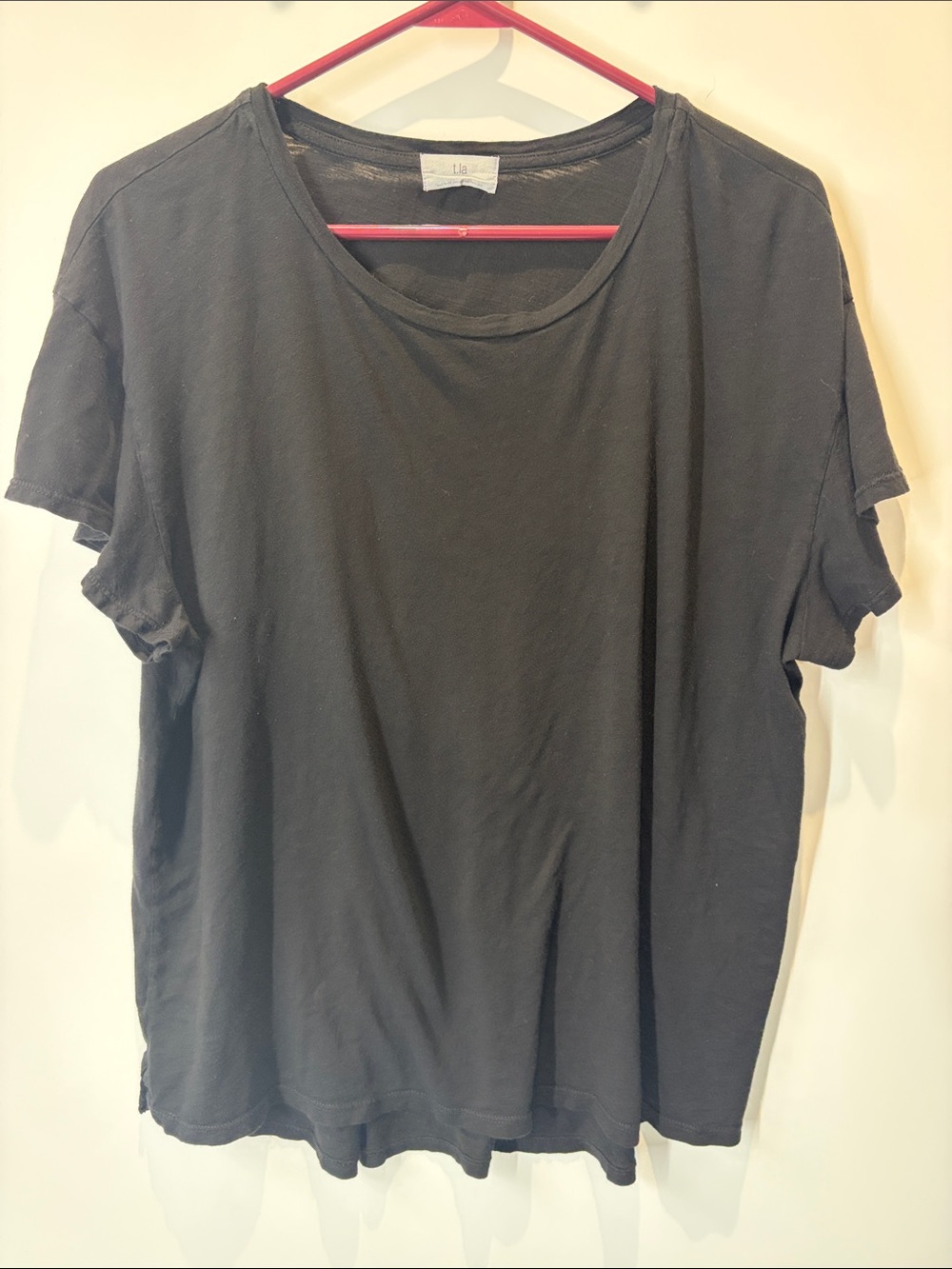 T.La Black Short Sleeve Crewneck Tee